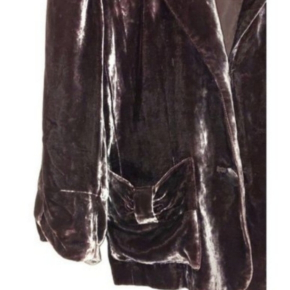 SPENSER JEREMY Silk Blend Velvet Blazer Jacket M Petite - Picture 3 of 5